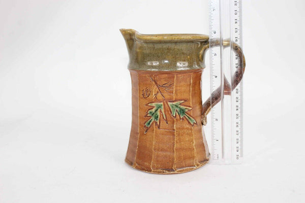 Rockhouse Pottery Signed Poole 1996 Mottled Green Hand Thrown Pitcher