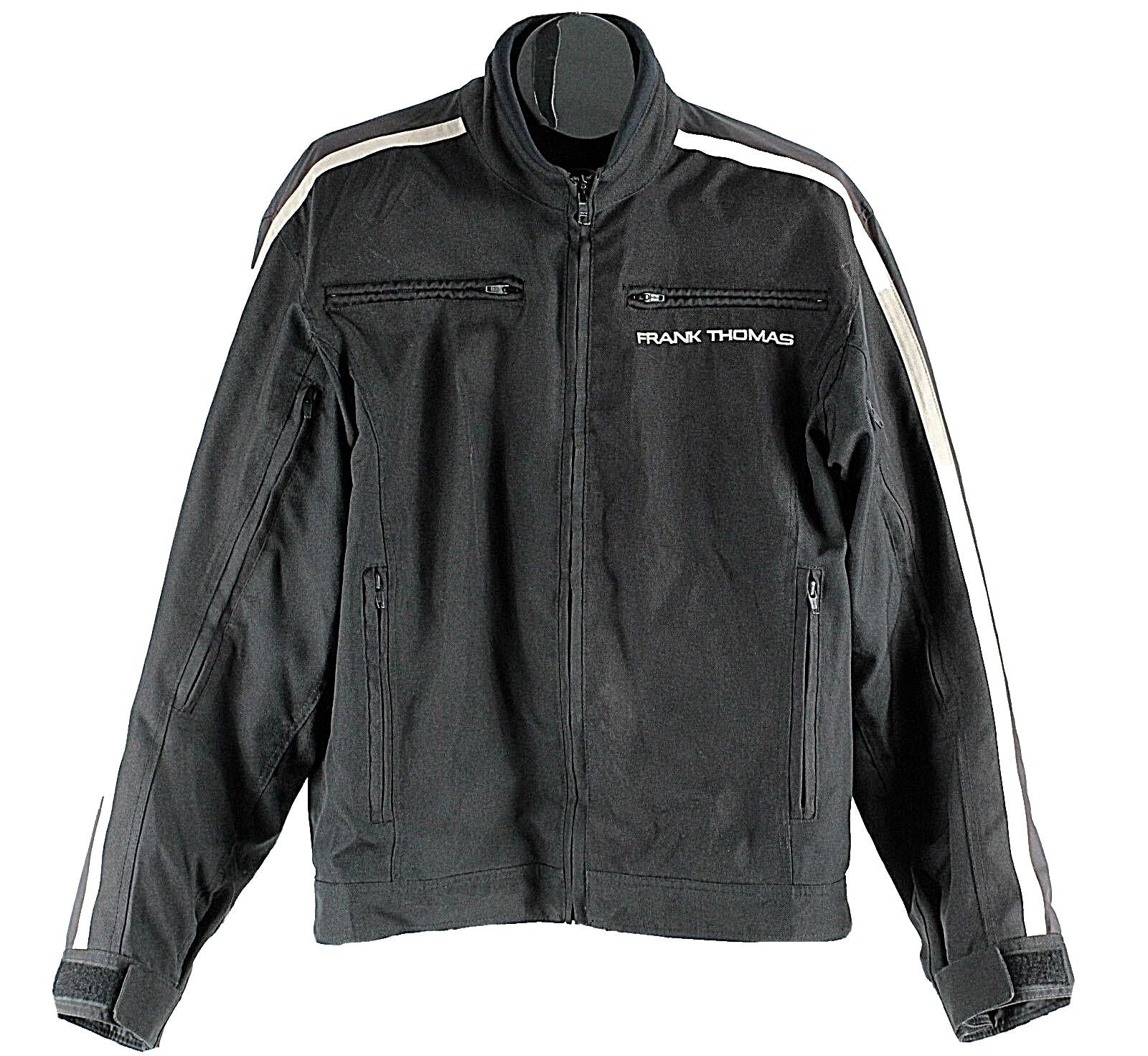 Frank Thomas Aqua Fore Sz L Black Tan Nylon Poly Armasport Moto Jacket