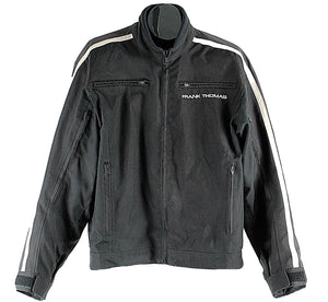 Frank Thomas Aqua Fore Sz L Black Tan Nylon Poly Armasport Moto Jacket