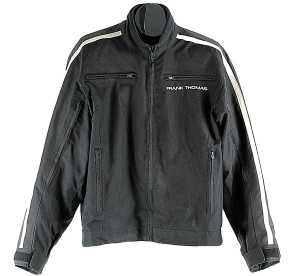 Frank Thomas Aqua Fore Sz L Black Tan Nylon Poly Armasport Moto Jacket