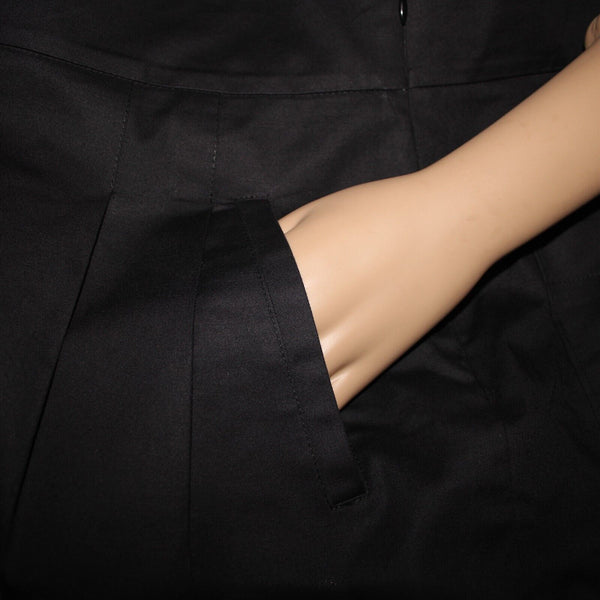 Cartonnier Sz 2 Black Cotton Spandex Blend Belted Pocket Bohemian Trouser Pants