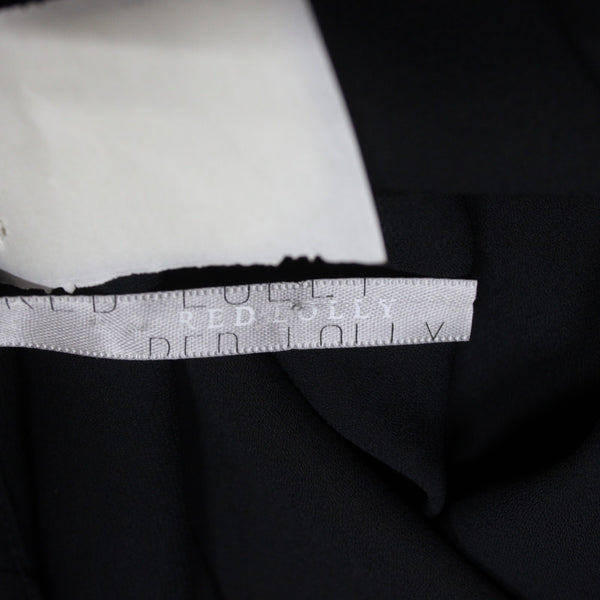 Red Dolly Top NEW $33 Sz S Black V Neck Peplum 100% Polyester Top