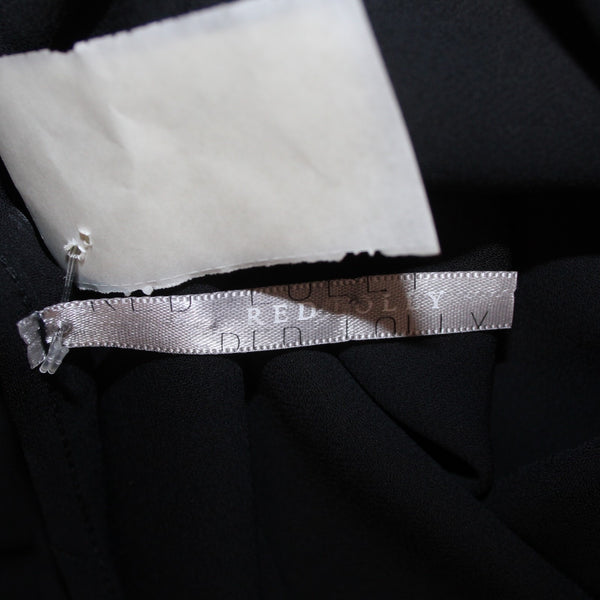 Red Dolly Top NEW $33 Sz S Black V Neck Peplum 100% Polyester Top