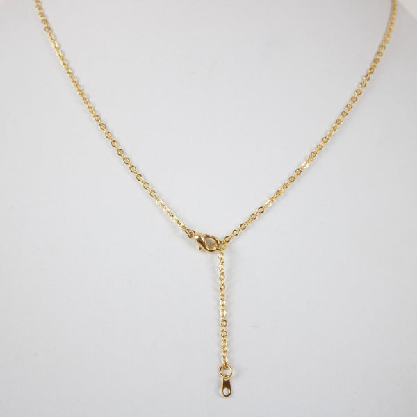 COURTNEY NEW Name Goldtone Rhinestone Accent 14.5"w 4.5" Multi Ring Ext Necklace