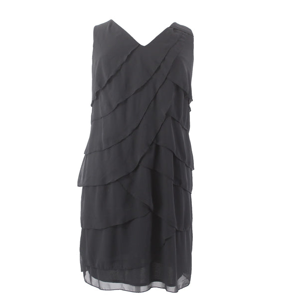 Lane Bryant Dress NEW $80 Sz 20 Black Draped Overlay Lined 100% Polyester