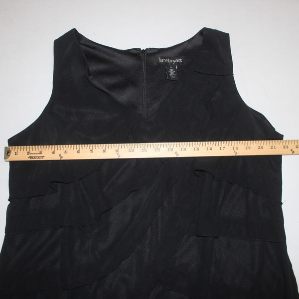 Lane Bryant Dress NEW $80 Sz 20 Black Draped Overlay Lined 100% Polyester
