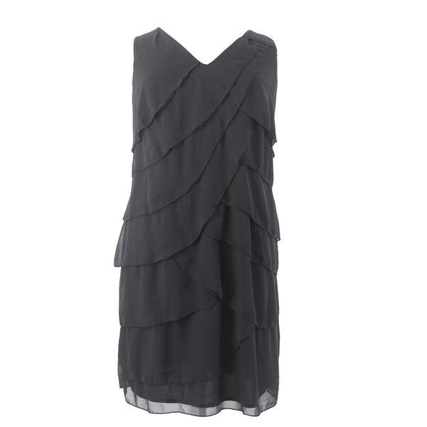 Lane Bryant Dress NEW $80 Sz 20 Black Draped Overlay Lined 100% Polyester