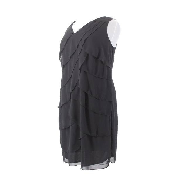 Lane Bryant Dress NEW $80 Sz 20 Black Draped Overlay Lined 100% Polyester