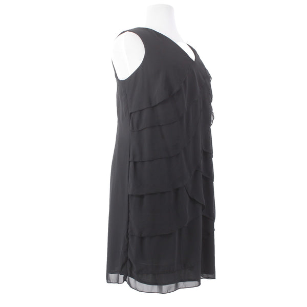 Lane Bryant Dress NEW $80 Sz 20 Black Draped Overlay Lined 100% Polyester