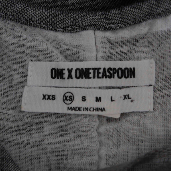 One X Oneteaspoon Sz XS Gray Lace Down Front Hi Lo Lined 100% Cotton Top
