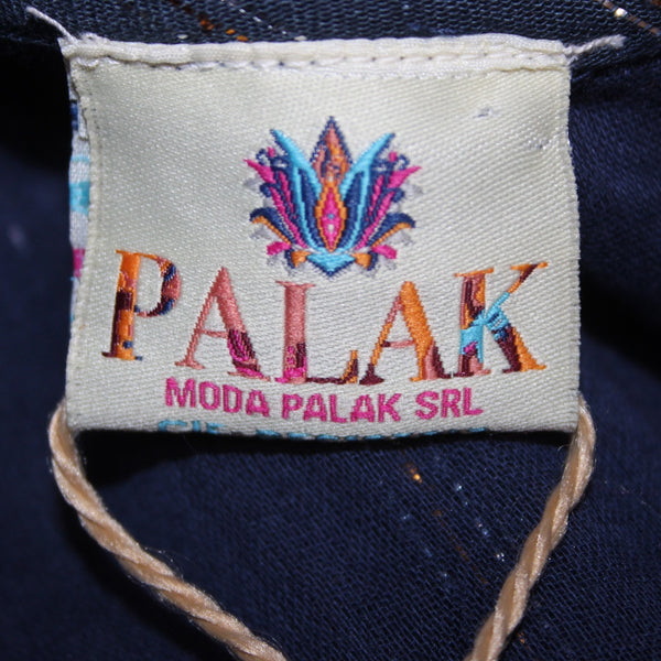 Palak Dress NEW Moda Polak Sz Free Size Navy Blue Embroid Sequin 100% Viscose