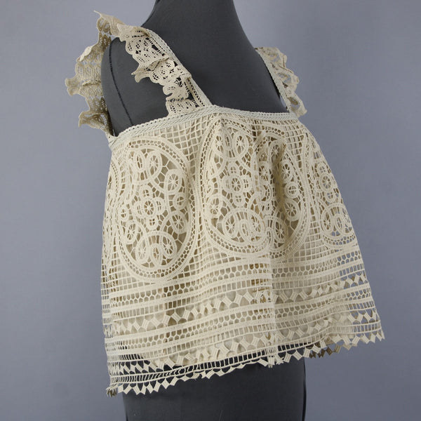 In Loom Top NEW Sz L Tan Lined Embroidered 100% Cotton Polyester Top