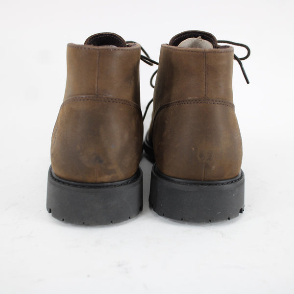 Timberland Sz 9 Dark Brown Weatherproof Lace Up Leather Fabric Lined Ankle Boot