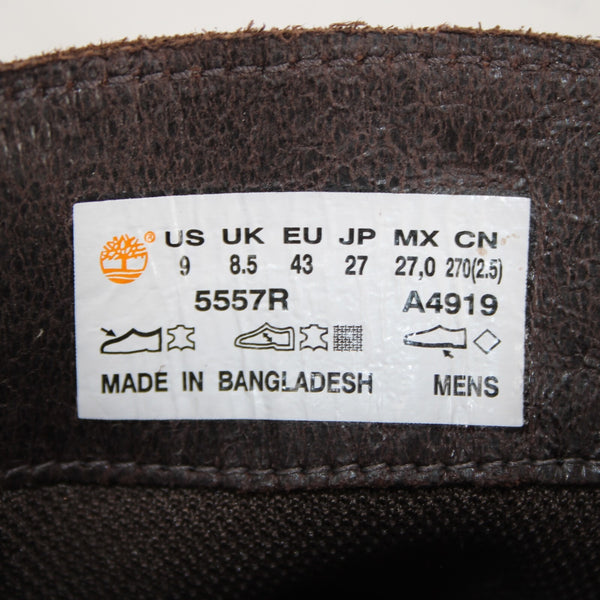 Timberland Sz 9 Dark Brown Weatherproof Lace Up Leather Fabric Lined Ankle Boot