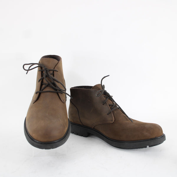 Timberland Sz 9 Dark Brown Weatherproof Lace Up Leather Fabric Lined Ankle Boot