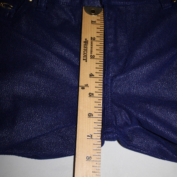 Cache Sz 8 x 29 Blue Gold Hardware Textured Pockets Polyester Spandex Pant