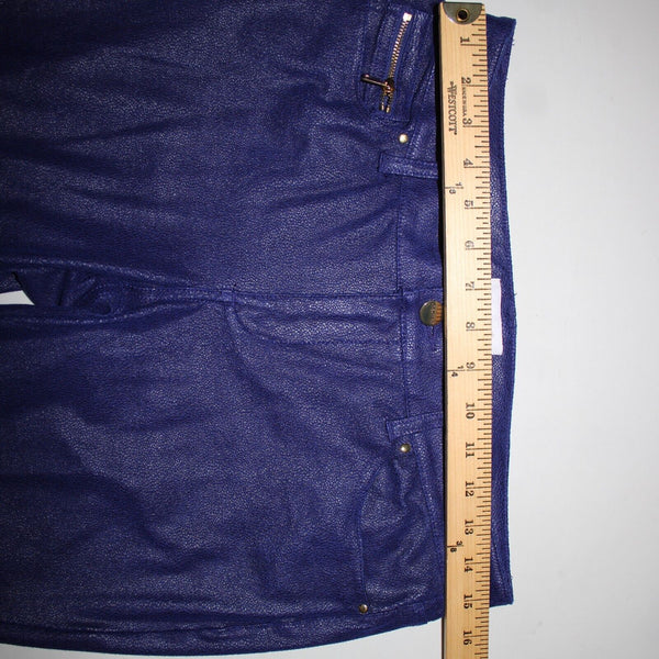 Cache Sz 8 x 29 Blue Gold Hardware Textured Pockets Polyester Spandex Pant