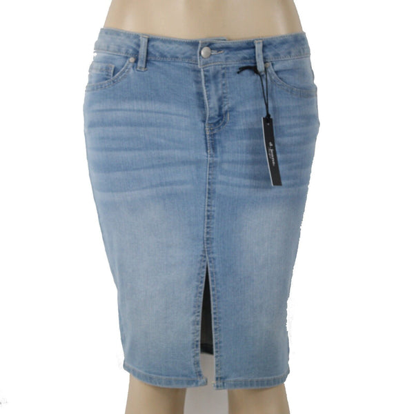 D Jeans NEW Sz 6 Light London Denim Button Knee Length Cotton Poly Skirt