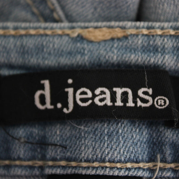 D Jeans NEW Sz 6 Light London Denim Button Knee Length Cotton Poly Skirt