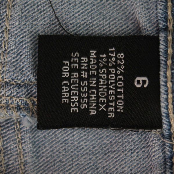 D Jeans NEW Sz 6 Light London Denim Button Knee Length Cotton Poly Skirt