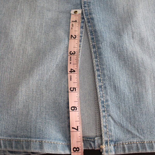 D Jeans NEW Sz 6 Light London Denim Button Knee Length Cotton Poly Skirt
