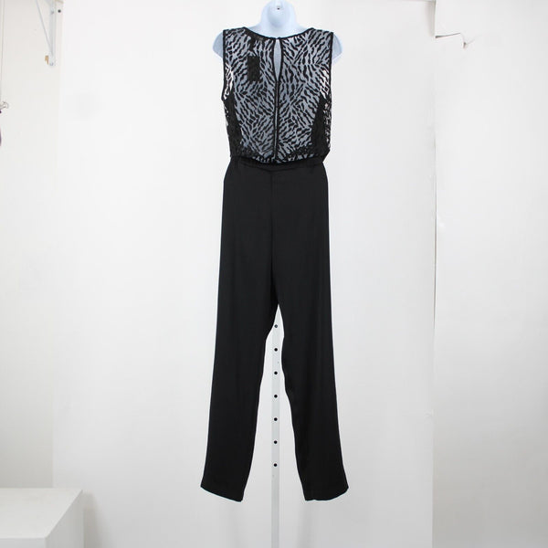 Bcbg Maxazria NEW Liam Sz XS Black Open Lace Back Pocket 100% Polyester Jumpsuit