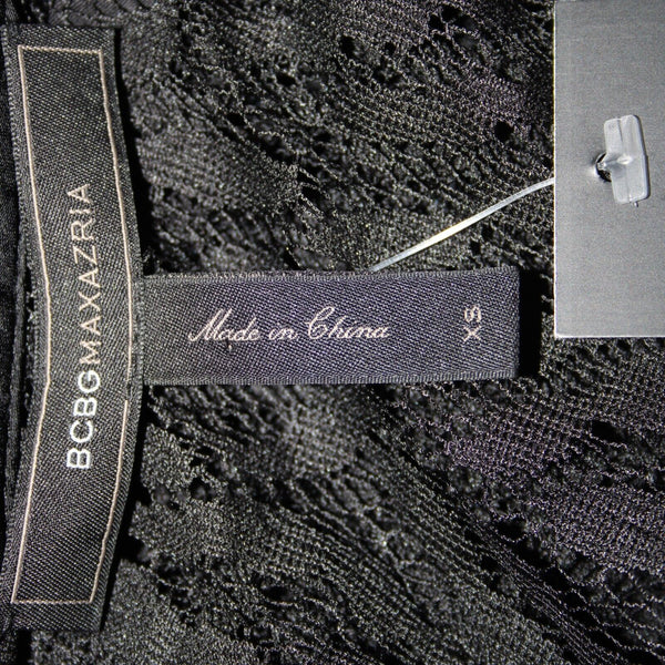 Bcbg Maxazria NEW Liam Sz XS Black Open Lace Back Pocket 100% Polyester Jumpsuit