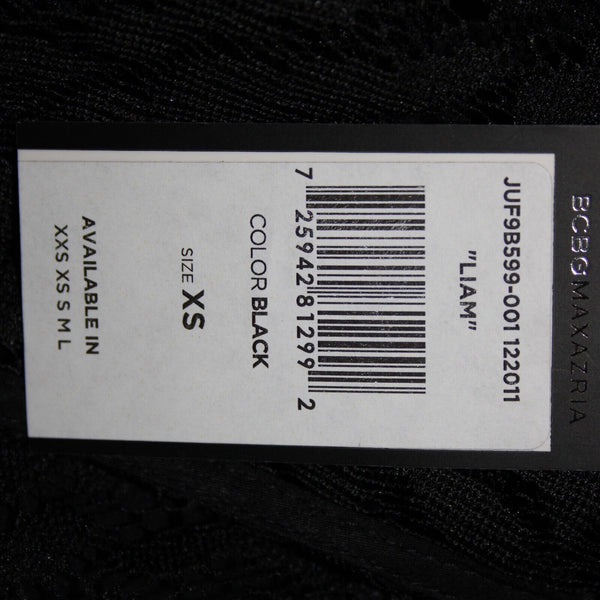 Bcbg Maxazria NEW Liam Sz XS Black Open Lace Back Pocket 100% Polyester Jumpsuit