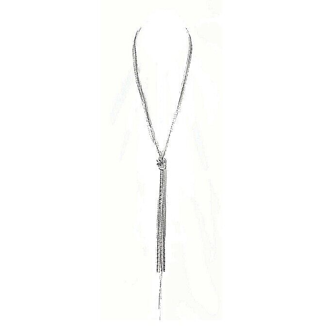 Charter Club 22.5+3 Gold & Silvertone Gunmetal 7 Strand Chain Knot Necklace