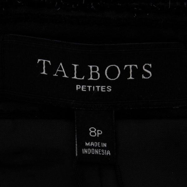Talbots NEW $139 Sz 8P Black Sparkle Flowy Lined Polyester Nylon Skirt