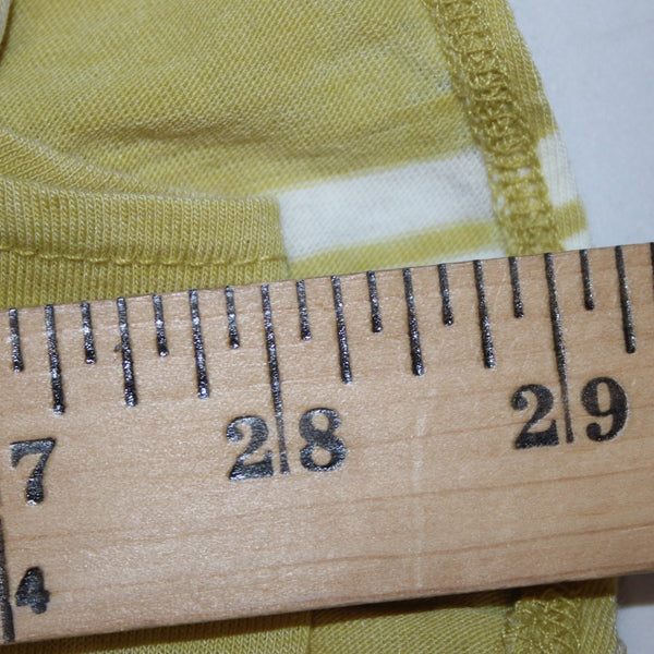 Lucky Brand NEW $50 Sz 2X Yellow White Ruffle Sleeves Striped Cotton Poly Top