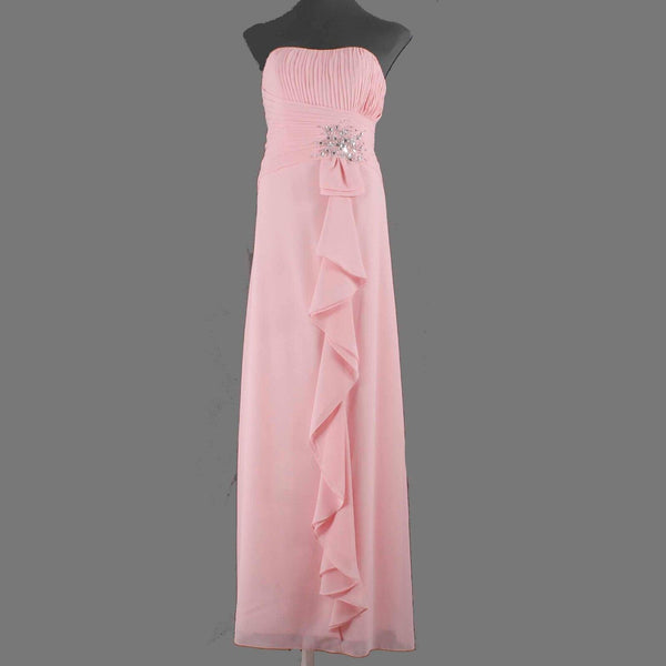 Modern Maids NEW $188 Sz 10 Pink M1953 FL Rhinestones Ruffle Bolero Maxi Dress