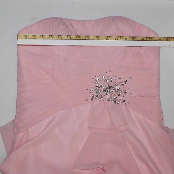 Modern Maids NEW $188 Sz 10 Pink M1953 FL Rhinestones Ruffle Bolero Maxi Dress