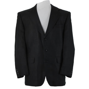 Hardy Ames Savile Row Sz 41R Black Collared Buttons Pockets 100% Silk Blazer