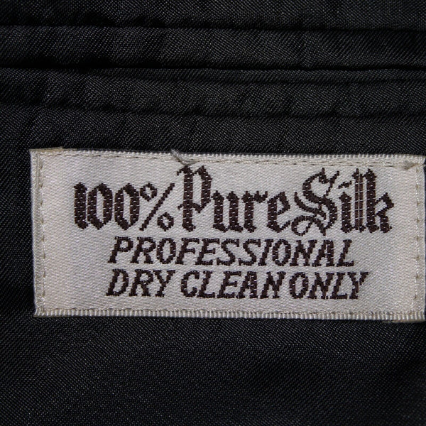 Hardy Ames Savile Row Sz 41R Black Collared Buttons Pockets 100% Silk Blazer