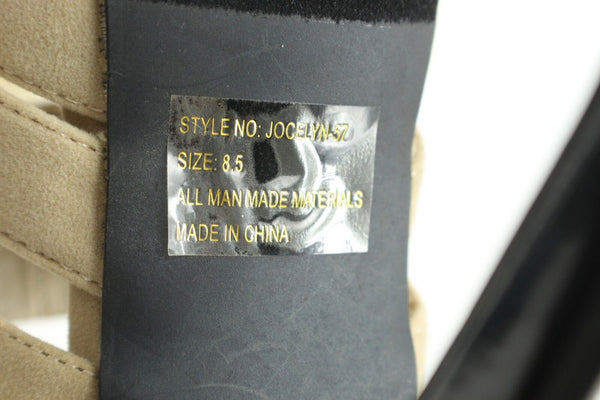C Label New 7.5 Jocelyn Faux Suede Black Patent 1.25" Platform 5.25" Heels