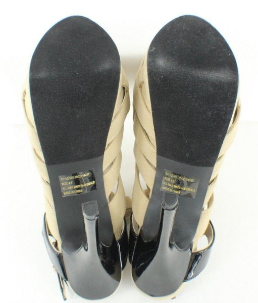 C Label New 7.5 Jocelyn Faux Suede Black Patent 1.25" Platform 5.25" Heels