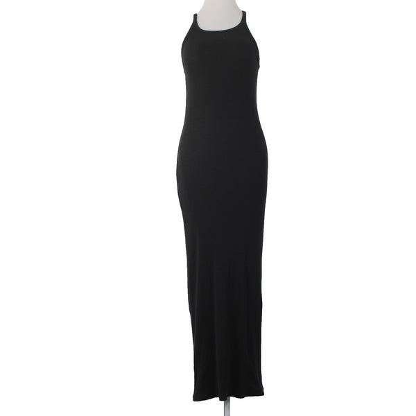 Rag And Bone Dress Sz SP Black Ribbed Long Sleeveless Organic Cotton Dress