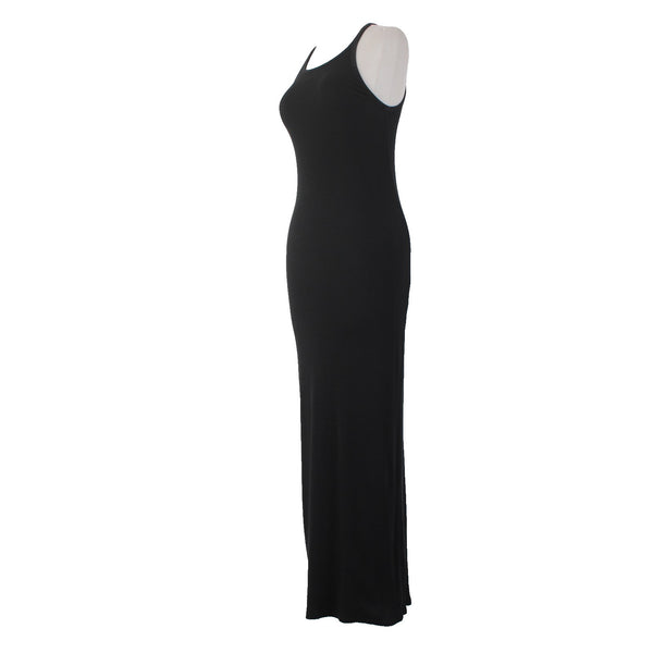 Rag And Bone Dress Sz SP Black Ribbed Long Sleeveless Organic Cotton Dress