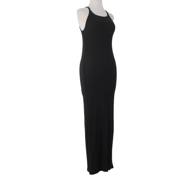 Rag And Bone Dress Sz SP Black Ribbed Long Sleeveless Organic Cotton Dress