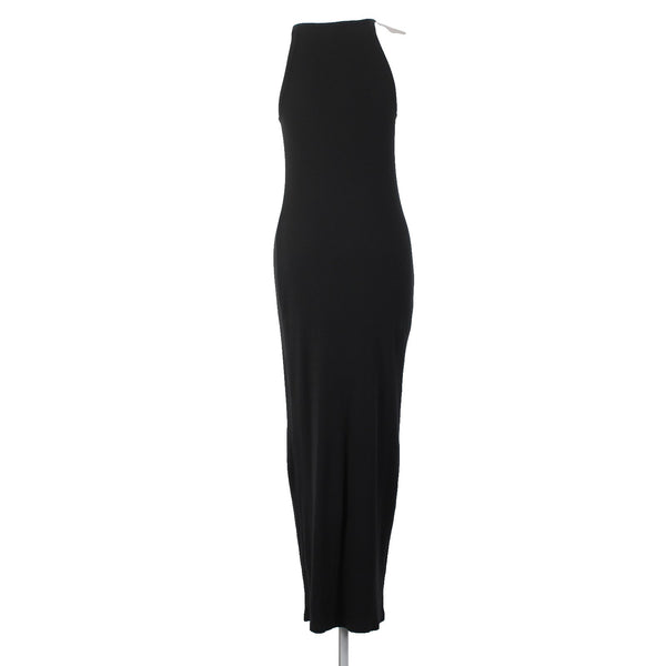 Rag And Bone Dress Sz SP Black Ribbed Long Sleeveless Organic Cotton Dress