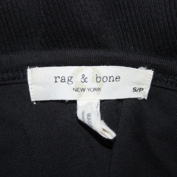 Rag And Bone Dress Sz SP Black Ribbed Long Sleeveless Organic Cotton Dress