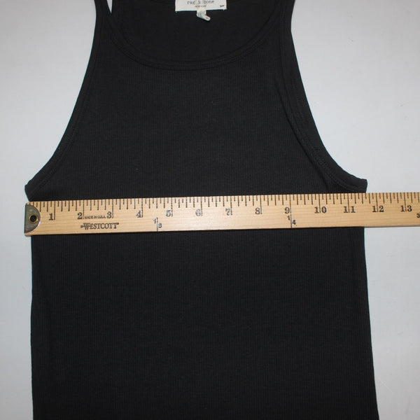 Rag And Bone Dress Sz SP Black Ribbed Long Sleeveless Organic Cotton Dress