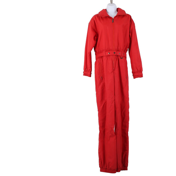 Fera Sz 8 Red Belted Pockets Inner Pockets Insulated Ski Nylon Suit