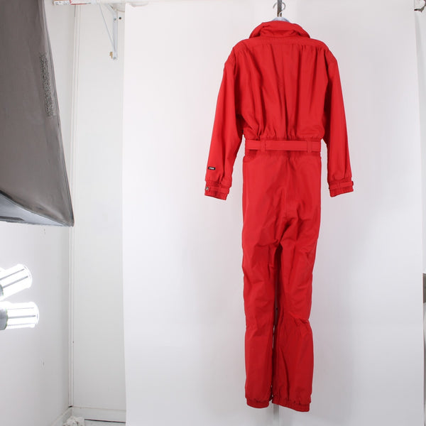 Fera Sz 8 Red Belted Pockets Inner Pockets Insulated Ski Nylon Suit