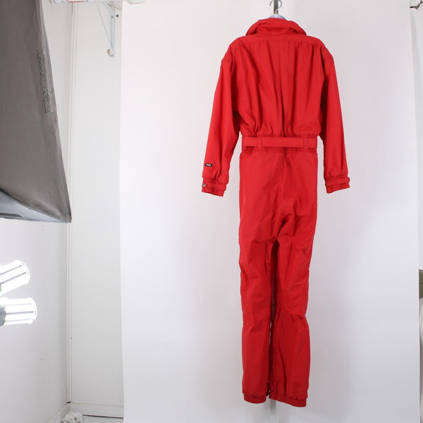 Fera Sz 8 Red Belted Pockets Inner Pockets Insulated Ski Nylon Suit