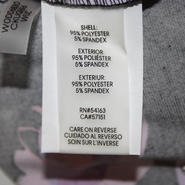 Calvin Klein Dress NEW $110 Sz 2x Black Purple Multi Color Floral Faux Wrap Poly