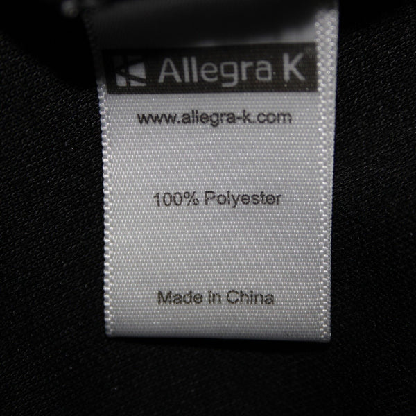 Allegra K Sz 38 Black Collared V Neck Button Pockets 100% Polyester Blazer