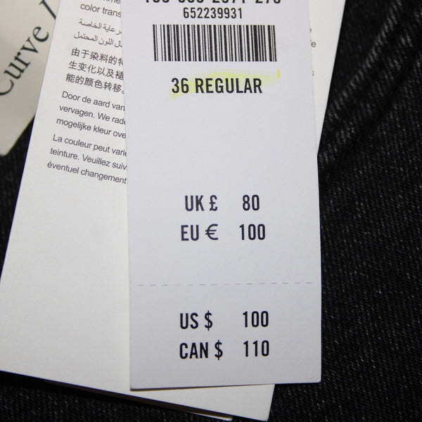Abercrombie Fitch NEW $100 Curve Love Sz 36 22r x 31 Black Denim Cotton Jeans