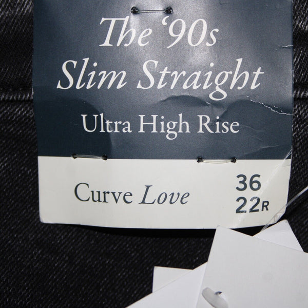 Abercrombie Fitch NEW $100 Curve Love Sz 36 22r x 31 Black Denim Cotton Jeans